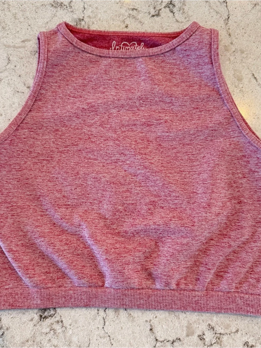 Intimately Free People Pink Cropped Tank Top Bralette Ribbed Hem XS/S